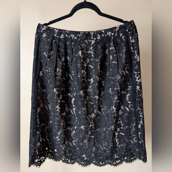 NWT J.Crew Black Lace Midi Skirt - Picture 2 of 14